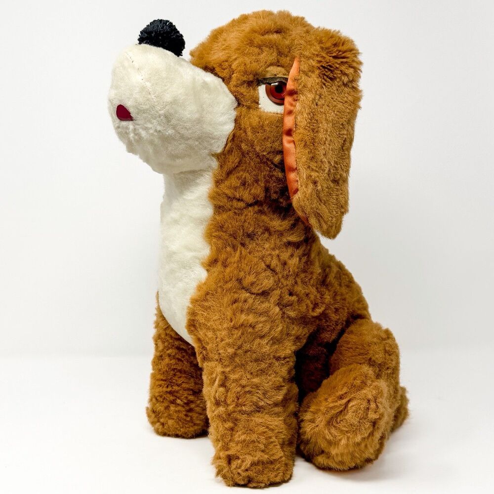 Vintage Plush Hound Dog Stuffed Animal Sleepy Side Eye 1940s 1950s Large